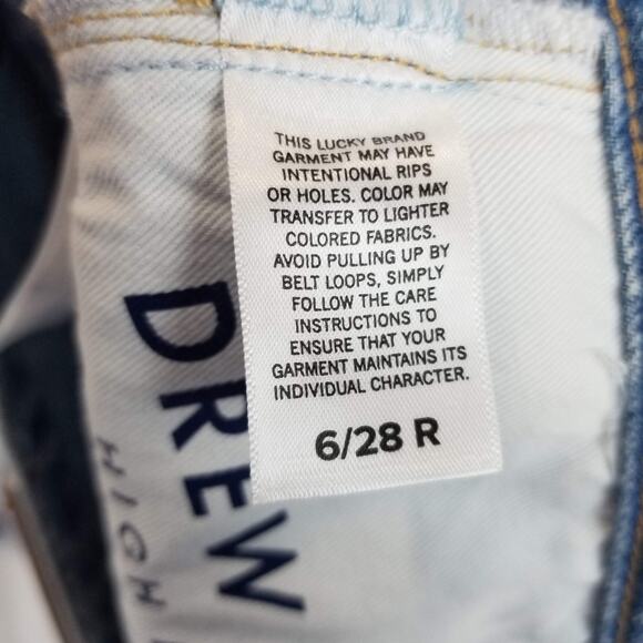 Lucky Brand Jeans Womens 6 28R Light Wash Drew Mom High Rise Tapered Denim Pants - Picture 8 of 15